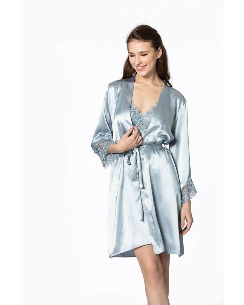 Pierre Cardin 6'lı Kısa Gecelik Sabahlık Çeyiz Set 6040 Mist Pierre Cardin 6'lı Kısa Gecelik Sabahlık Çeyiz Set 6040 Mist