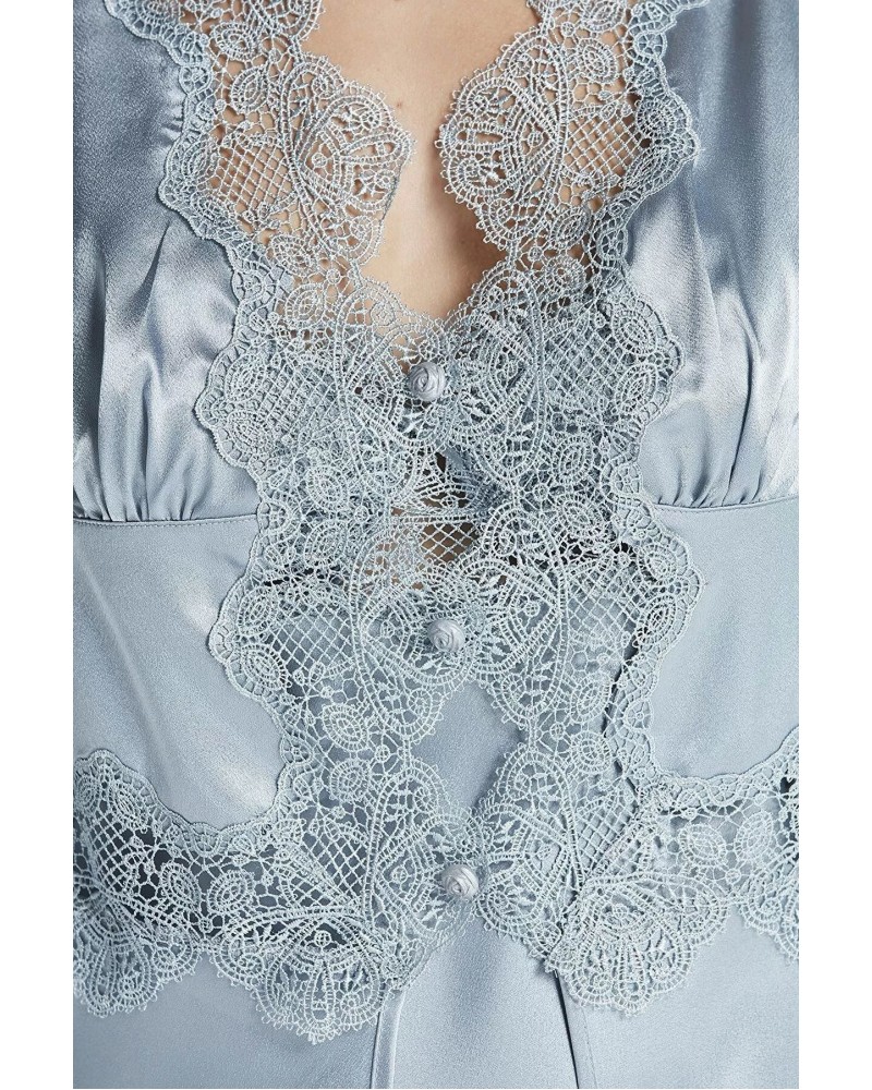 Pierre Cardin 6'lı Midi Gecelik Sabahlık Gelin Çeyiz Set 6335 Mist