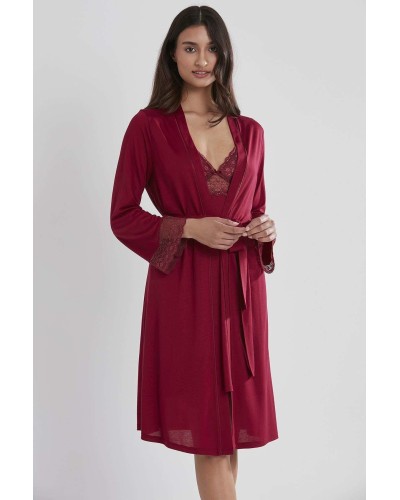Pierre Cardin 6'lı Penye Modal Gecelik Sabahlık Çeyiz Seti 5025 Bordo