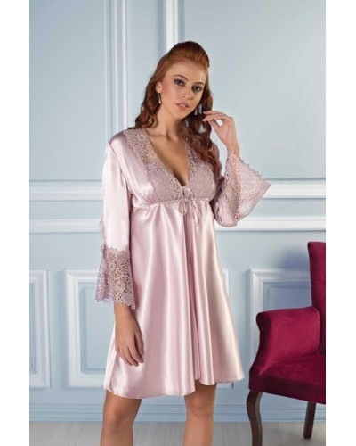 Pierre Cardin 6'lı Pudra Kaplı Midi Gecelik Sabahlık Set 6625