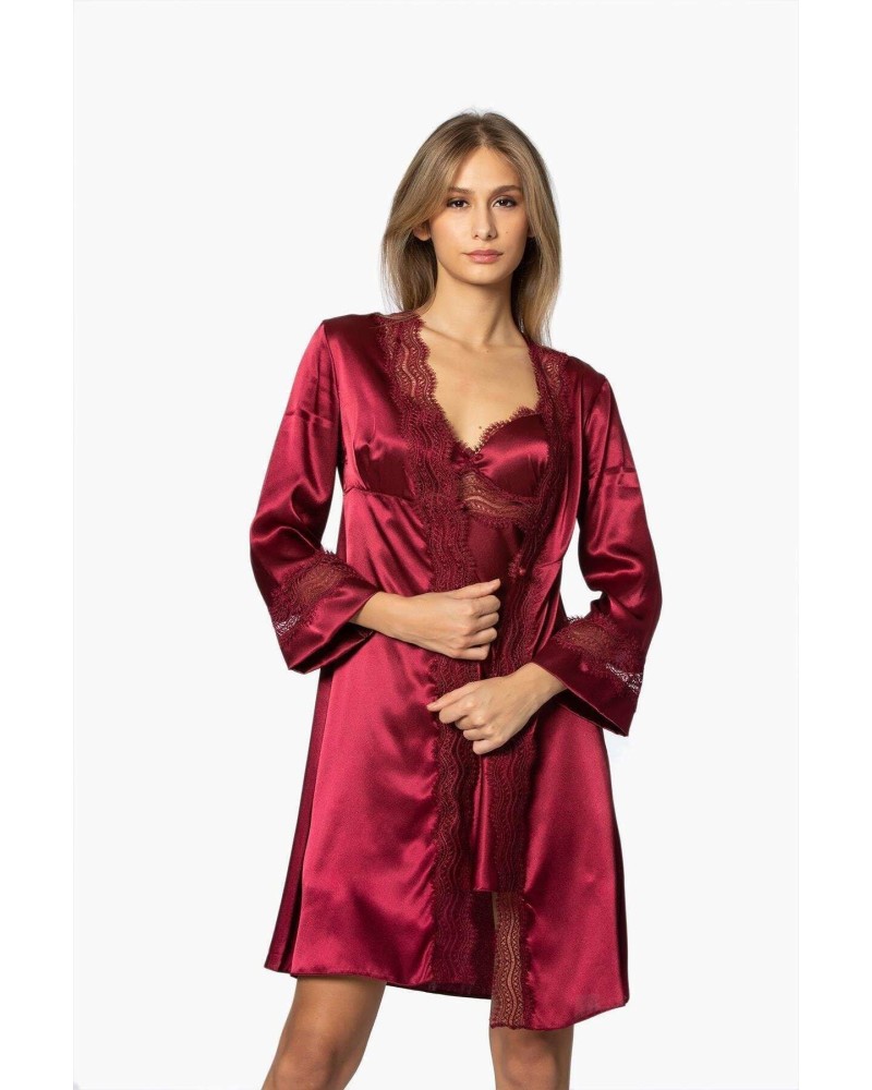 Pierre Cardin 6'lı Saten Gecelik Sabahlık Çeyiz Seti 6010 Bordo Pierre Cardin 6'lı Saten Gecelik Sabahlık Çeyiz Seti 6010 Bordo