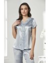 Pierre Cardin 6'lı Saten Gecelik Sabahlık Çeyiz Seti 6010 Mist