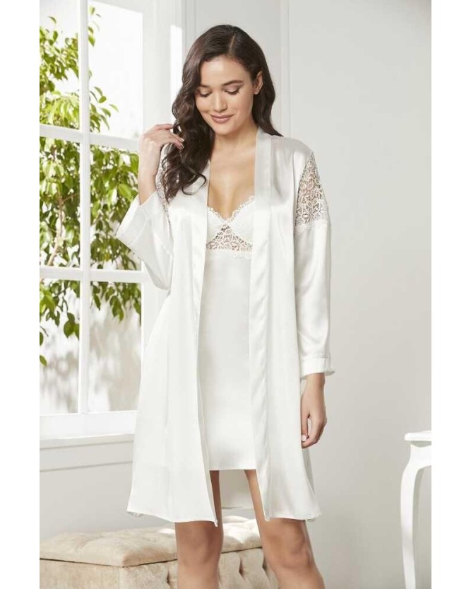Pierre Cardin 6'lı Saten Gecelik Sabahlık Çeyiz Seti 6955 Ekru Pierre Cardin 6'lı Saten Gecelik Sabahlık Çeyiz Seti 6955 Ekru