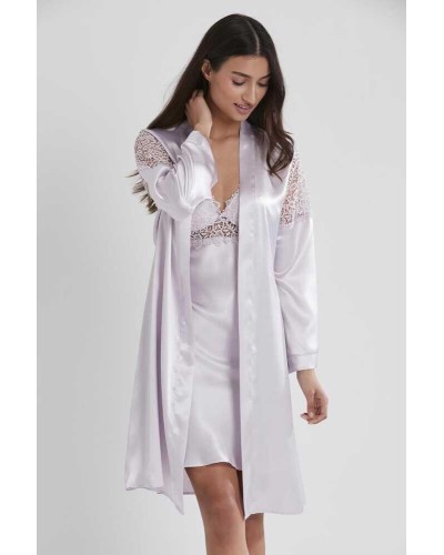 Pierre Cardin 6'lı Saten Gecelik Sabahlık Çeyiz Seti 6955 Viola
