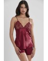 Pierre Cardin 6'lı Saten Gecelik Sabahlık Çeyiz Seti 6955 Bordo