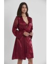 Pierre Cardin 6'lı Saten Gecelik Sabahlık Çeyiz Seti 6955 Bordo