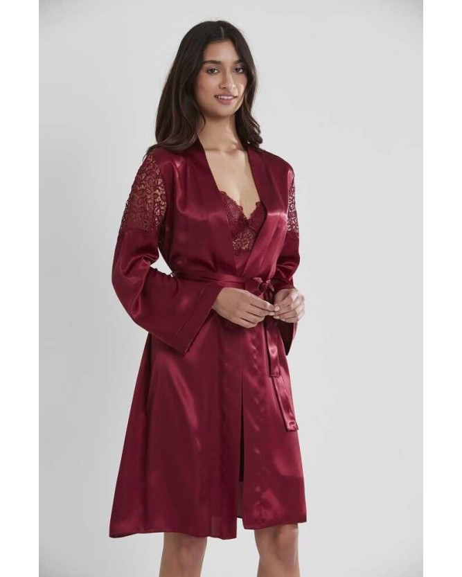 Pierre Cardin 6'lı Saten Gecelik Sabahlık Çeyiz Seti 6955 Bordo