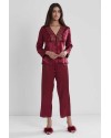 Pierre Cardin 6'lı Saten Gecelik Sabahlık Çeyiz Seti 6955 Bordo