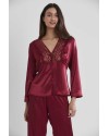Pierre Cardin 6'lı Saten Gecelik Sabahlık Çeyiz Seti 6955 Bordo