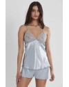 Pierre Cardin 6'lı Saten Gecelik Sabahlık Çeyiz Seti 6955 mist