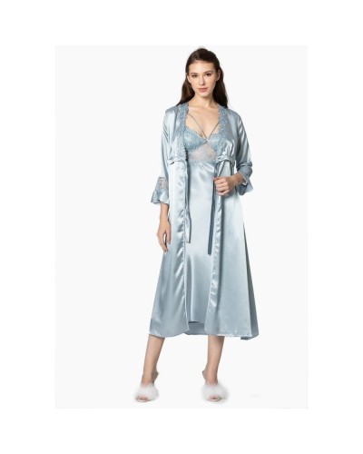 Pierre Cardin 6'lı Uzun Gecelik Sabahlık Set 6025 Mist Rengi