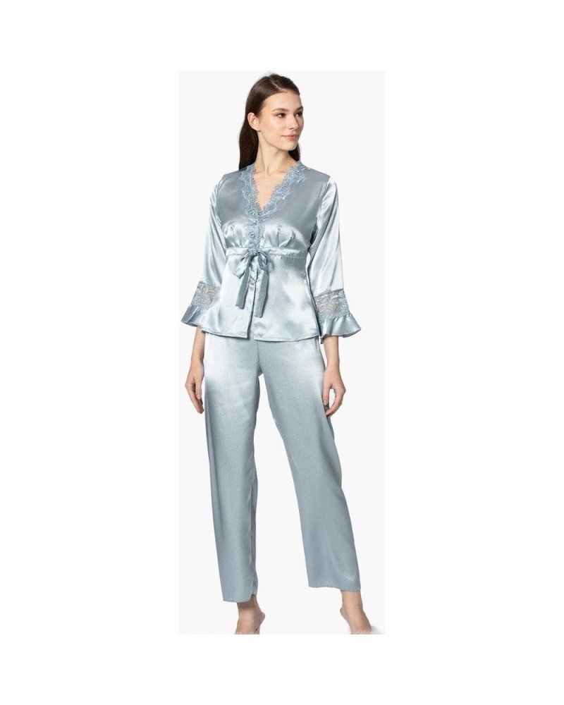 Pierre Cardin 6'lı Uzun Gecelik Sabahlık Set 6025 Mist Rengi Pierre Cardin 6'lı Uzun Gecelik Sabahlık Set 6025 Mist Rengi