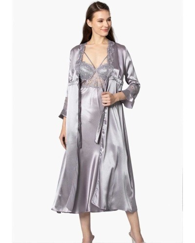 Pierre Cardin 6'lı Uzun Gecelik Sabahlık Set 6025 Royal Renk
