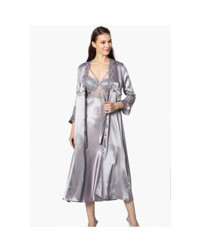 Pierre Cardin 6'lı Uzun Gecelik Sabahlık Set 6025 Royal Renk