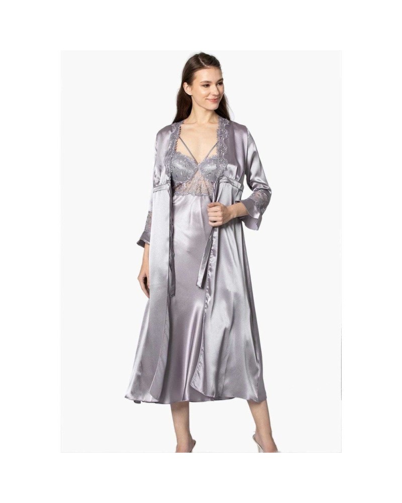 Pierre Cardin 6'lı Uzun Gecelik Sabahlık Set 6025 Royal Renk Pierre Cardin 6'lı Uzun Gecelik Sabahlık Set 6025 Royal Renk