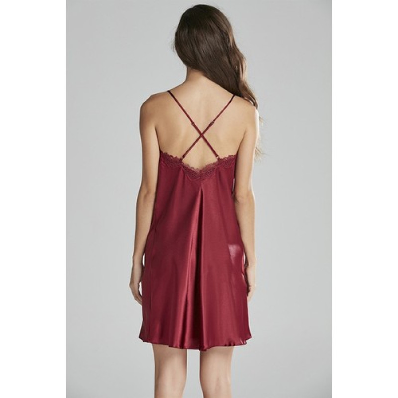Pierre Cardin 6965 Altılı Saten Gecelik Sabahlık Takımı Bordo