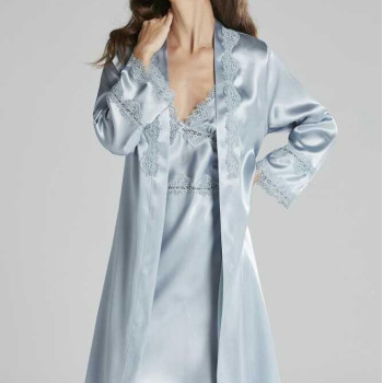 Pierre Cardin 6965 Altılı Saten Gecelik Sabahlık Takımı Mist