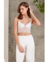 Pierre Cardin 7025 Ekru Kadın 4'lü Saten Takım Gelin Çeyiz Seti