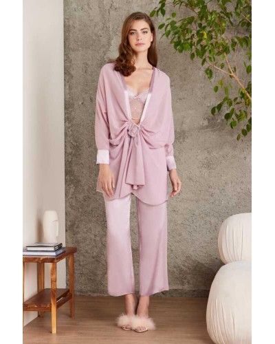 Pierre Cardin 7025 Kadın 4'lü Saten Takım Gelin Çeyiz Seti Rose