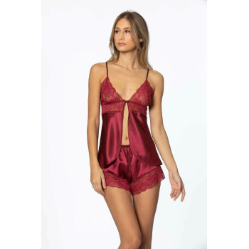 Pierre Cardin Bordo 405 Saten Şort Takım