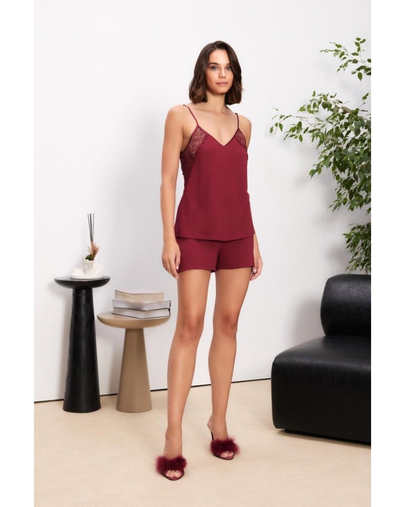 Pierre Cardin Bordo 6'lı Modal Gecelik Sabahlık Çeyiz Seti 5000  