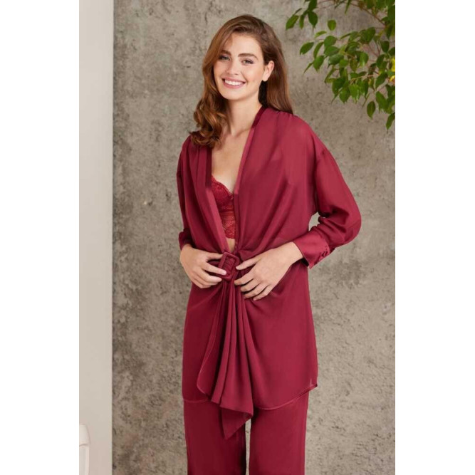 Pierre Cardin Bordo 7025 Kadın 4'lü Saten Takım Gelin Çeyiz Seti Pierre Cardin Bordo 7025 Kadın 4'lü Saten Takım Gelin Çeyiz Seti
