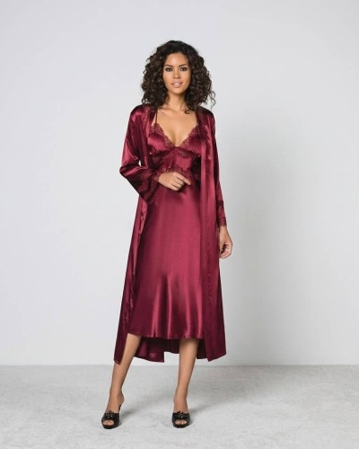 Pierre Cardin Bordo Altılı Çeyiz Gecelik Sabahlık Set 6960