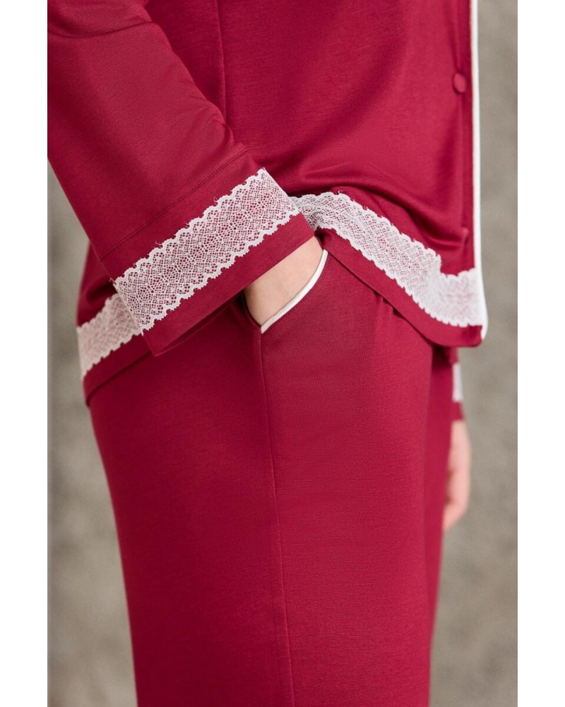 Pierre Cardin Bordo Penye Kadın Pijama Takımı 2200 Pierre Cardin Bordo Penye Kadın Pijama Takımı 2200