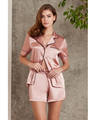 Pierre Cardin Brandy Kadın Saten Biyeli Pijama Takımı 1205 Pierre Cardin Brandy Kadın Saten Biyeli Pijama Takımı 1205