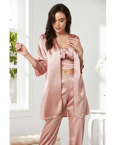 Pierre Cardin Brandy Saten 3'lü Pijama Takım 2075