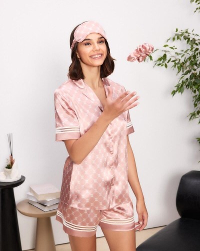 Pierre Cardin Brandy Saten Biyeli Kadın Pijama Şort Takımı 1325