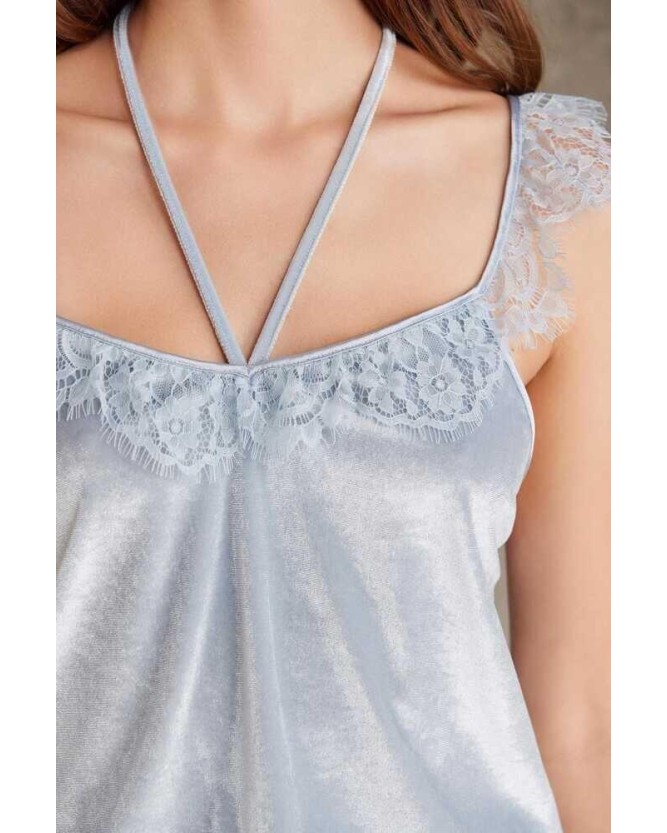 Pierre Cardin Dantelli Kadife Tulum Sabahlık Takım 4800 Mist