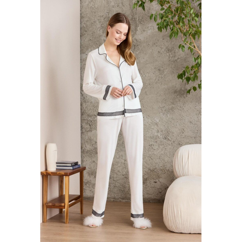 Pierre Cardin Ekru Penye Kadın Pijama Takımı 2200 Pierre Cardin Ekru Penye Kadın Pijama Takımı 2200