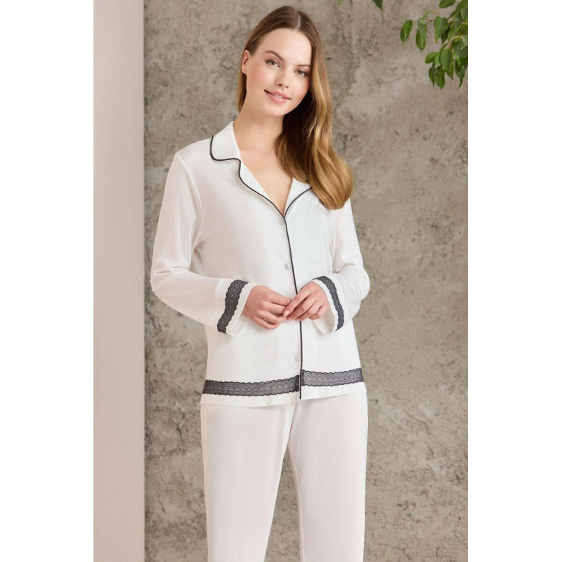 Pierre Cardin Ekru Penye Kadın Pijama Takımı 2200 Pierre Cardin Ekru Penye Kadın Pijama Takımı 2200