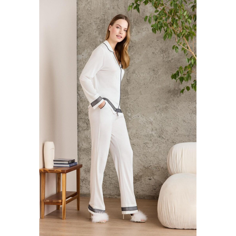 Pierre Cardin Ekru Penye Kadın Pijama Takımı 2200 Pierre Cardin Ekru Penye Kadın Pijama Takımı 2200