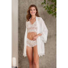 Pierre Cardin Ekru Sifon Dantelli 3'lü Crop Şort Sabahlık Takım 4805 