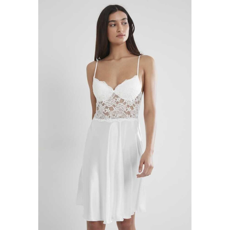Pierre Cardin Ekru Sütyen Kaplı Sabahlık Gecelik Set 4265