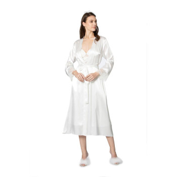 Pierre Cardin Ekru Uzun Saten Sabahlık Gecelik Set 4370 Pierre Cardin Ekru Uzun Saten Sabahlık Gecelik Set 4370