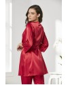 Pierre Cardin Kadife Saten 3'lü Pijama Takım 2075 Kırmızı