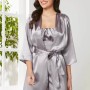 Pierre Cardin Kadife Saten 3'lü Pijama Takım 2075 Royal