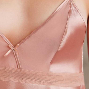 Pierre Cardin Kadın 7025 Saten Dörtlü Gelin Çeyiz Set Brandy