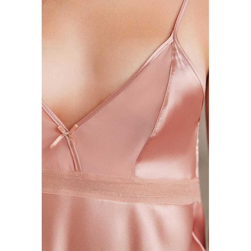 Pierre Cardin Kadın 7025 Saten Dörtlü Gelin Çeyiz Set Brandy