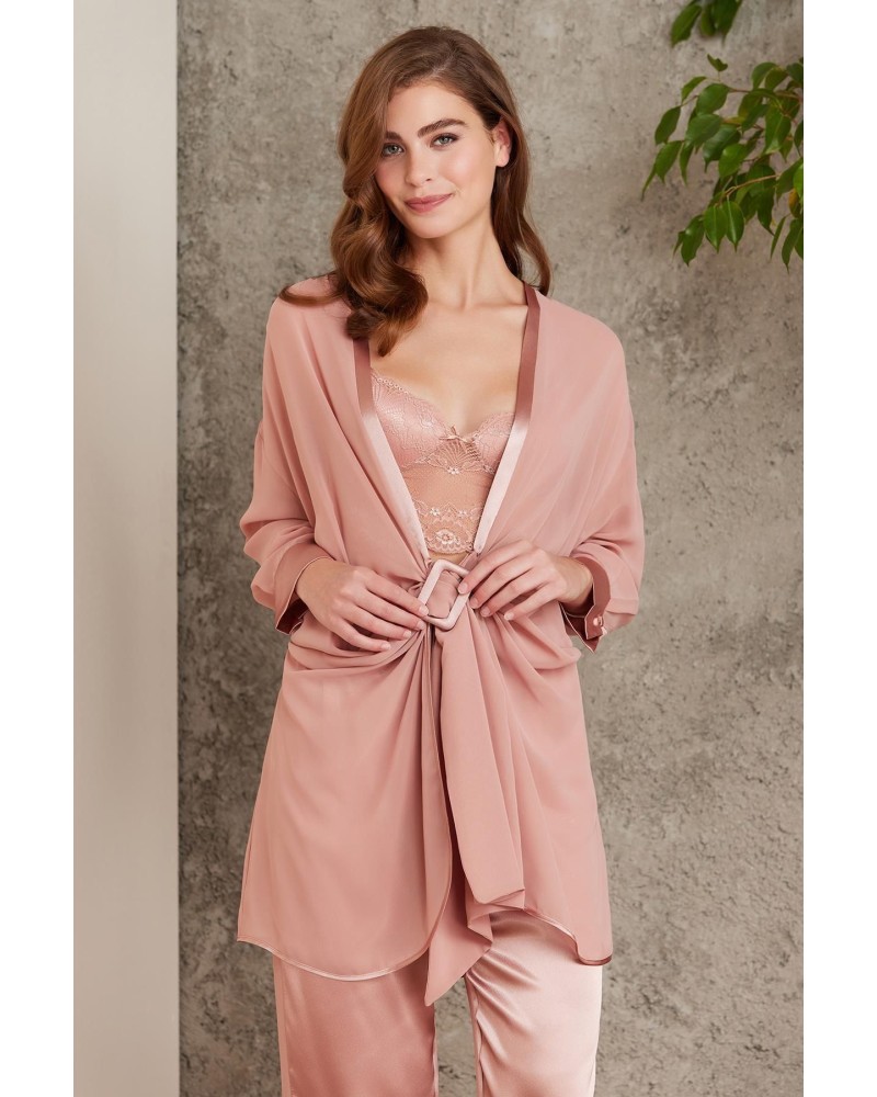 Pierre Cardin Kadın 7025 Saten Dörtlü Gelin Çeyiz Set Brandy