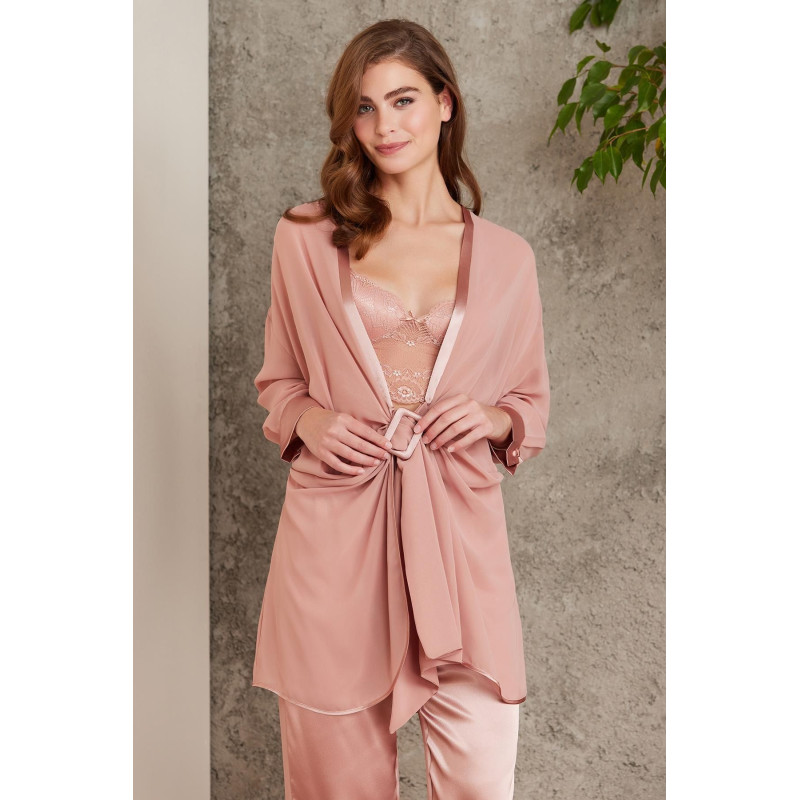 Pierre Cardin Kadın 7025 Saten Dörtlü Gelin Çeyiz Set Brandy