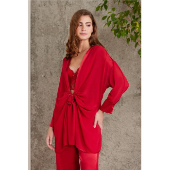 Pierre Cardin Kadın Kırmızı 4'lü Saten Gelin Çeyiz Seti 7025