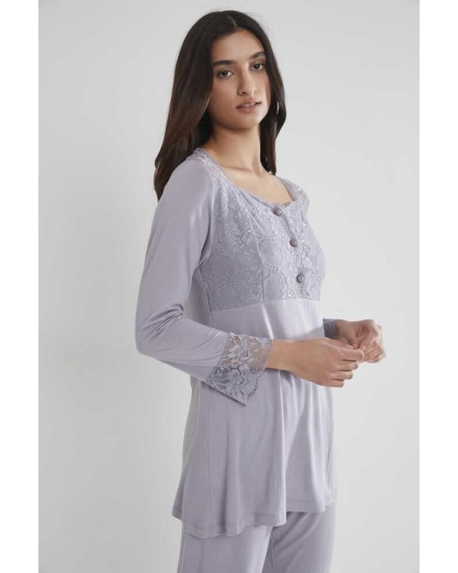 Pierre Cardin Kadın Penye Dantelli Pijama Takımı 1241 Royal Pierre Cardin Kadın Penye Dantelli Pijama Takımı 1241 Royal