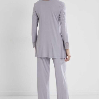 Pierre Cardin Kadın Penye Dantelli Pijama Takımı 1241 Royal