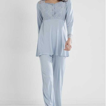 Pierre Cardin Kadın Penye Dantelli Pijama Takımı 1241 Mist