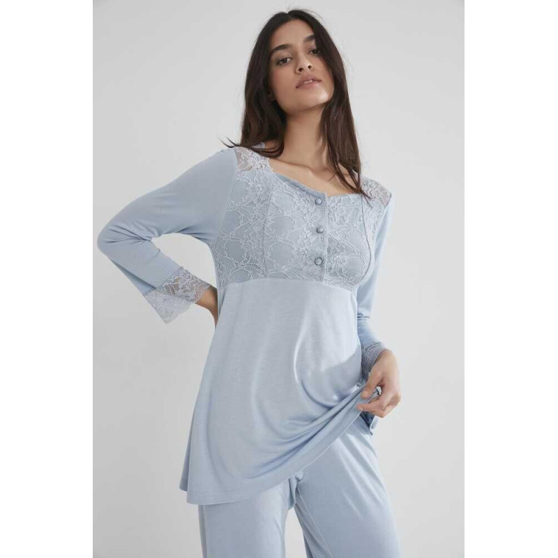 Pierre Cardin Kadın Penye Dantelli Pijama Takımı 1241 Mist