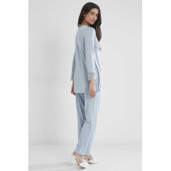 Pierre Cardin Kadın Penye Dantelli Pijama Takımı 1241 Mist Pierre Cardin Kadın Penye Dantelli Pijama Takımı 1241 Mist